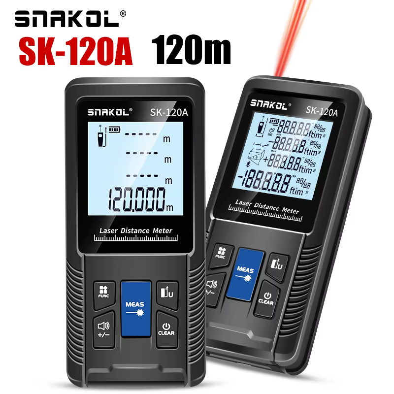 SNAKOL Télémètre laser 3-en-1 avec ruban à mesurer : 40/50/70/100/120m