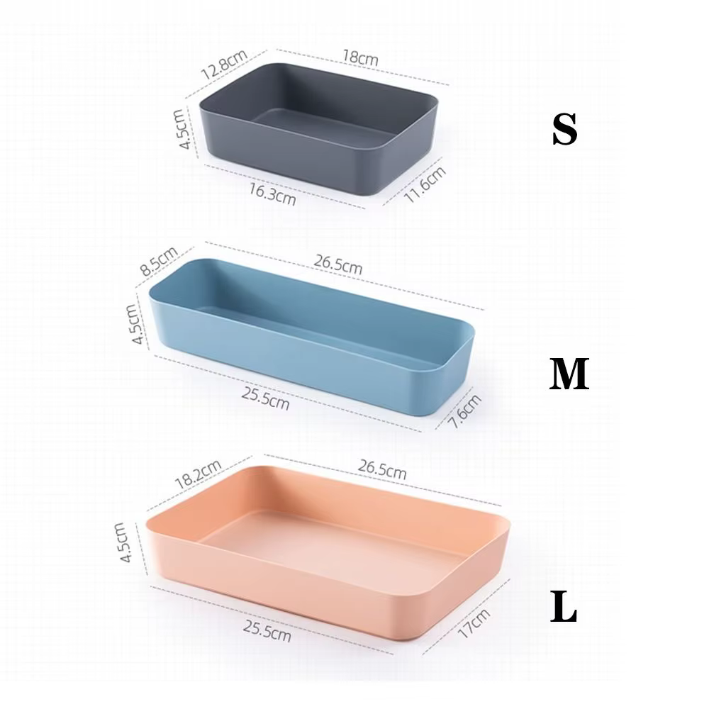 Boîte de rangement de bureau en plastique grande capacité