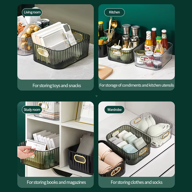 Boîte de rangement rectangulaire pour cosmétiques de bureau