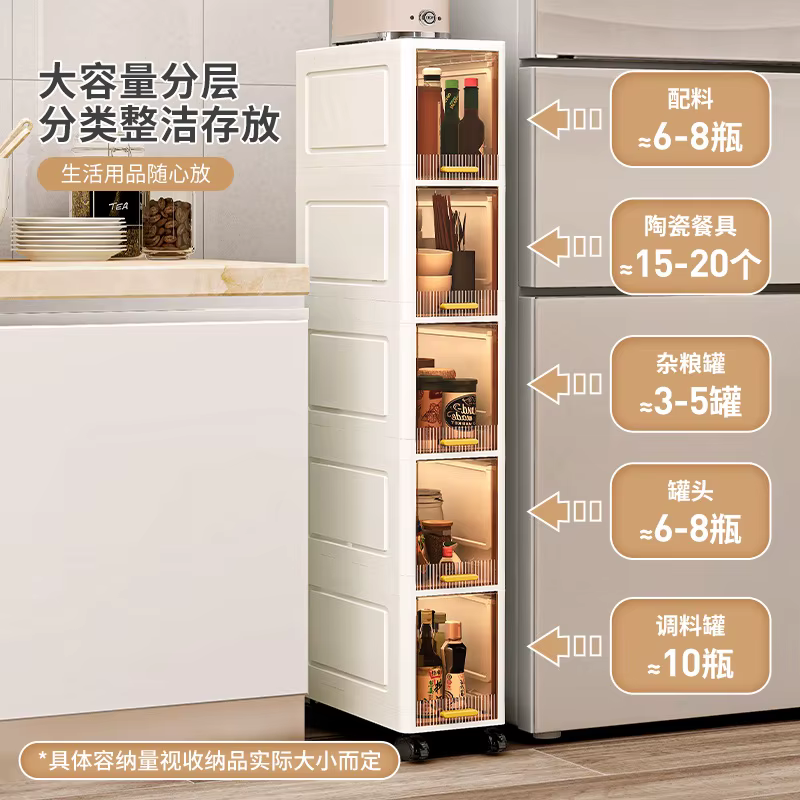 Armoire de rangement étroite de 20 cm