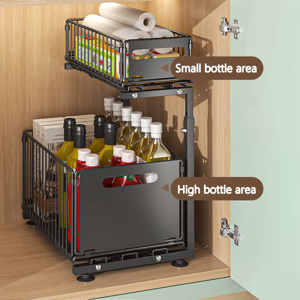 Organisateur d'armoire extractible à 2 niveaux