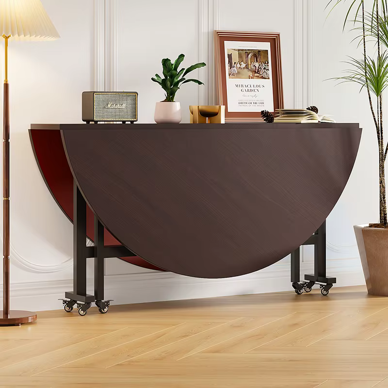 Table à manger ronde avec plateau tournant, 100/120cm, pour la maison, le salon, Portable, pliable et de rangement, pour la cuisine et le Restaurant