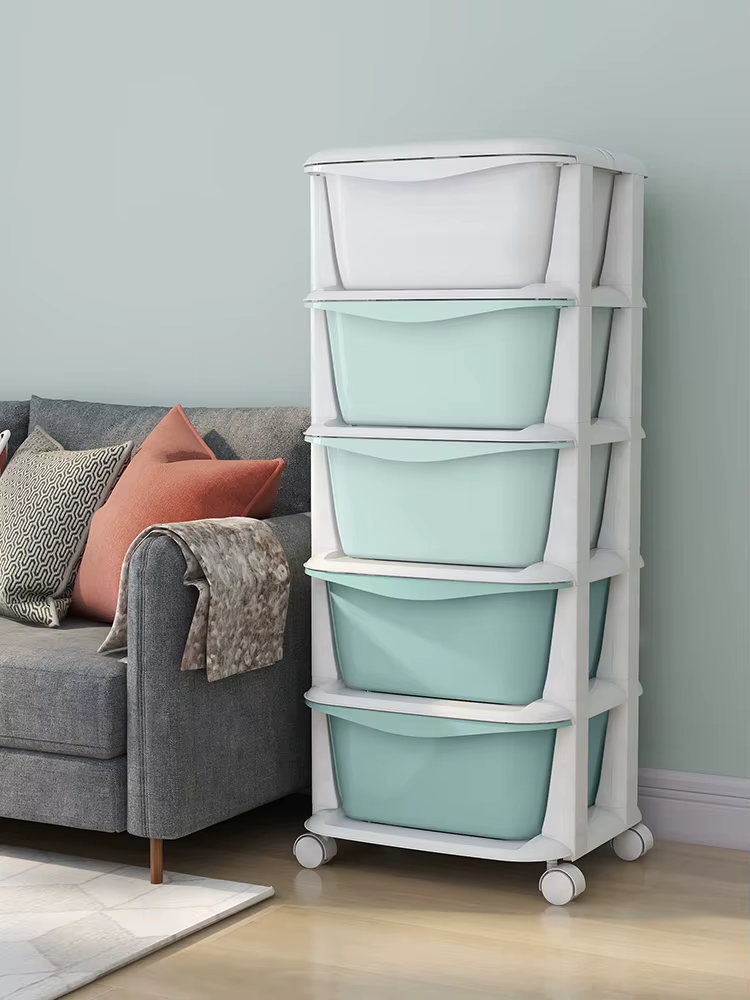 Armoire de rangement multicouche à tiroir en plastique