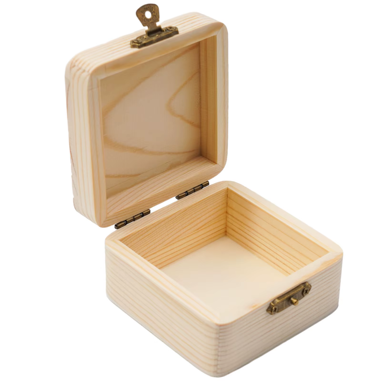 Boîte d'emballage en bois naturel uni 8x8x4