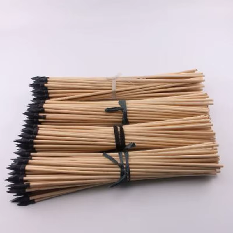 10 pièces flèche en bois naturel diamètre 7mm longueur 42cm avec caoutchouc
