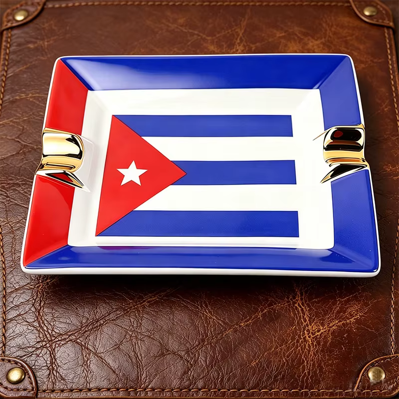 Ensemble de cigares avec drapeau cubain