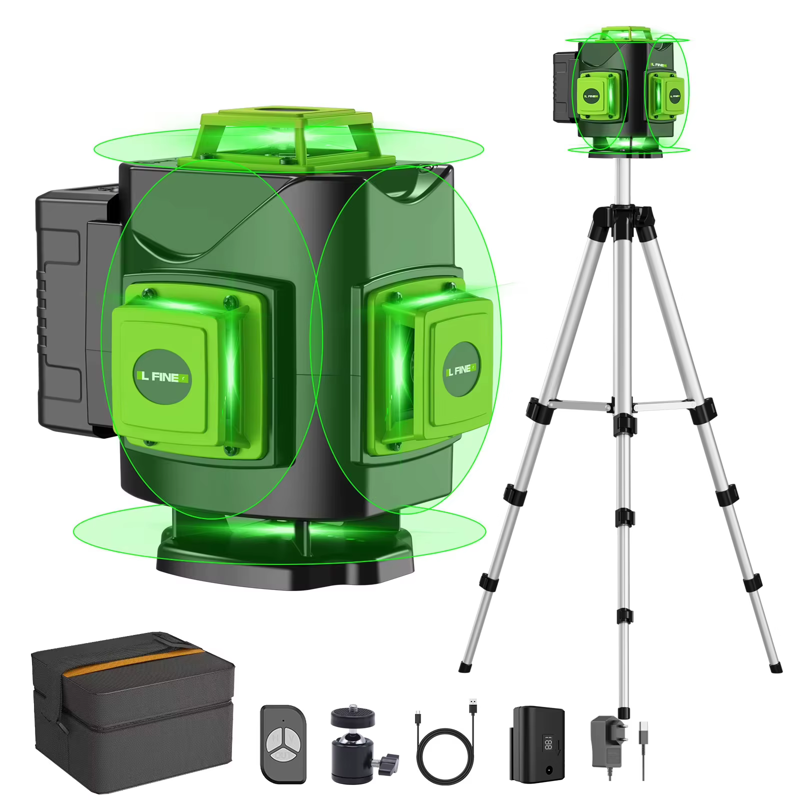 LFINE Nivel Laser Set, 4D 16 Lignes 3D 12 Lignes 360