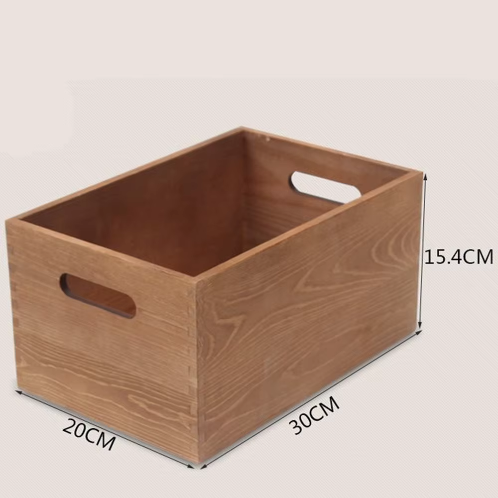 Boîte de rangement en bois massif