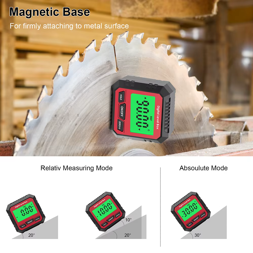 Règle magnétique universelle pour rapporteur d'angle 90 ° 180 ° Inclinomètre numérique