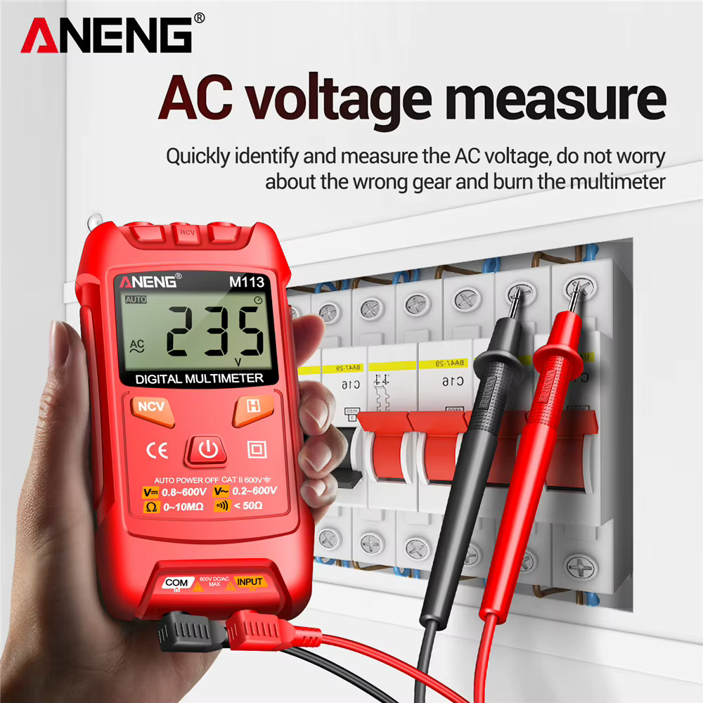 ANENG M113 multimètre Intelligent 1999 compte numérique AC/DC compteur de tension Ohm NCV mesure Mini Instruments outil de Test d'électricité