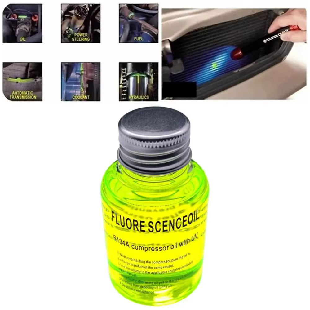 Outil de traceur de détection de canalisation de lumière d'huile de réparation de climatisation de voiture fluorescente