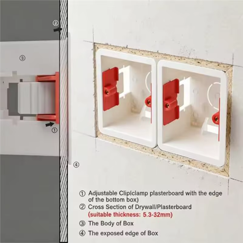 For Plasterboard Compatible Type-86 4 boîtes de jonction encastrées pour installations électriques