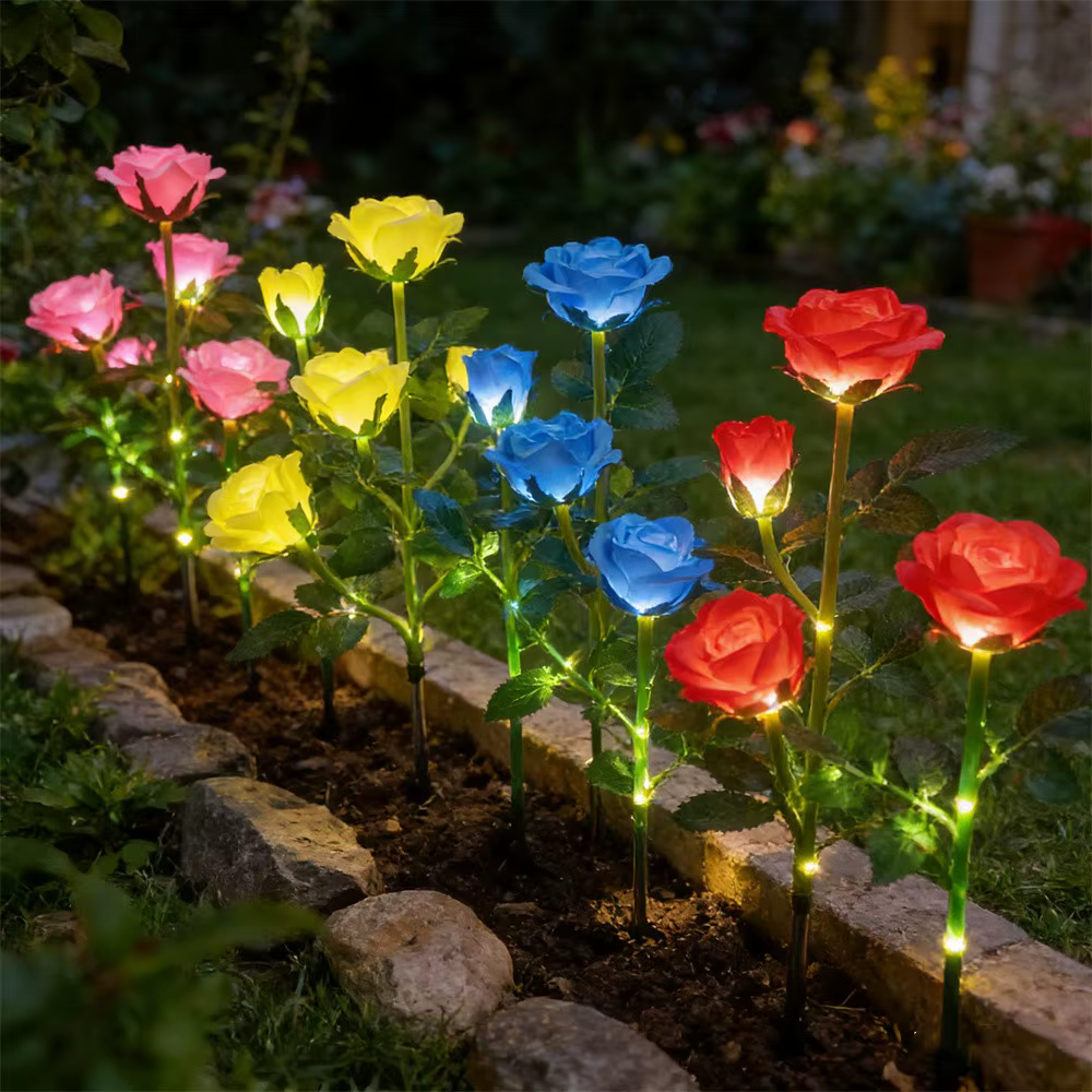Lampe solaire de jardin à 5 têtes LED