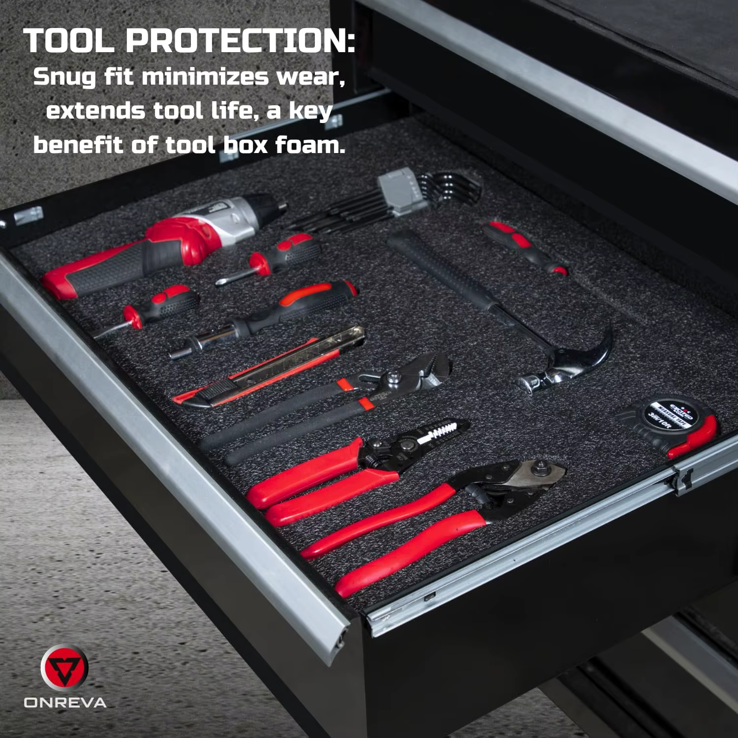 Inserts de protection en mousse pour boîte à outils