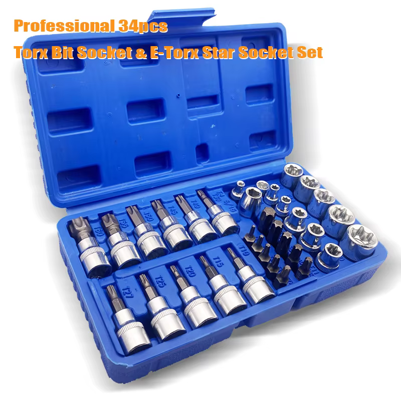 Jeu de douilles Torx et E-Torx professionnel de 34 pièces