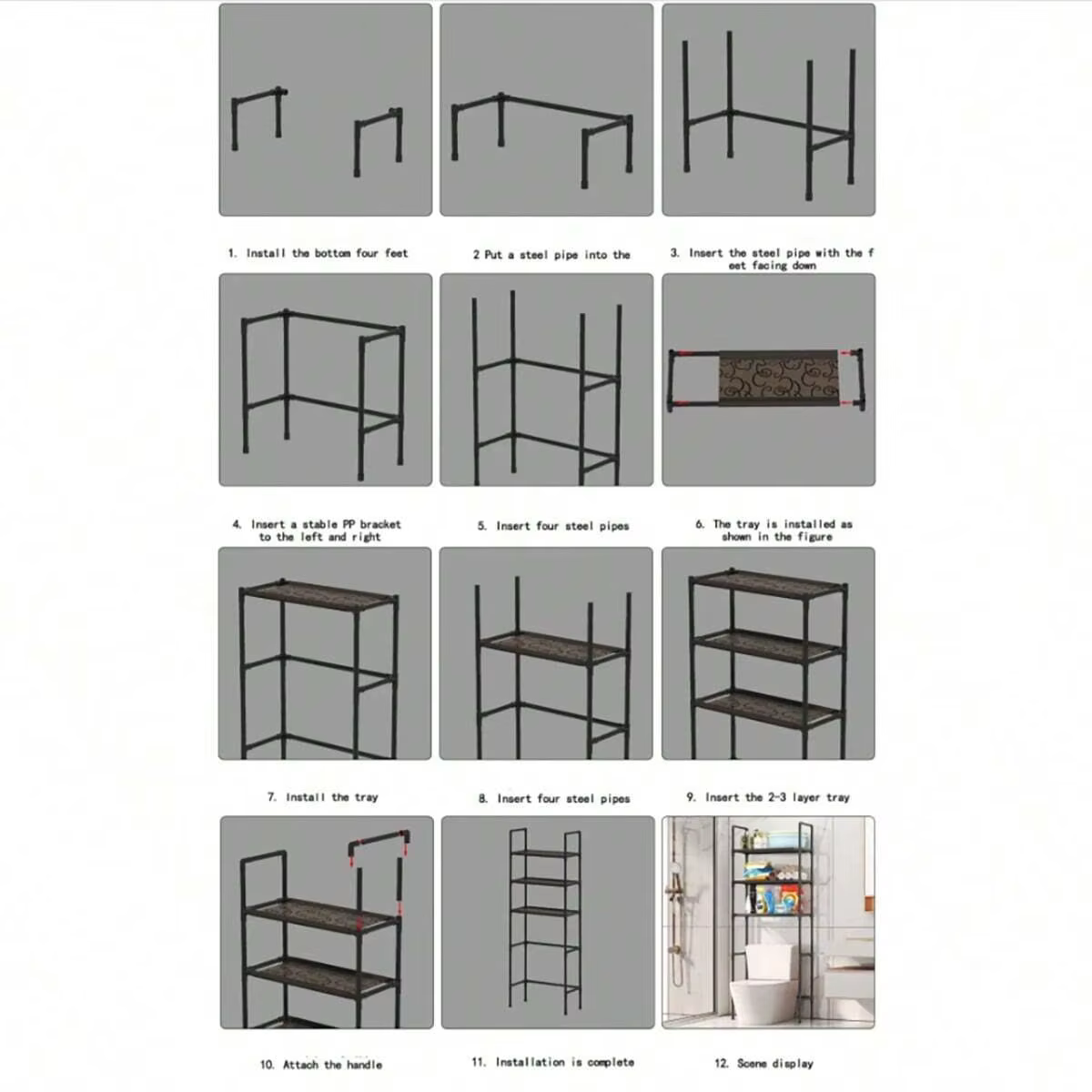 Support de rangement pour salle de bain