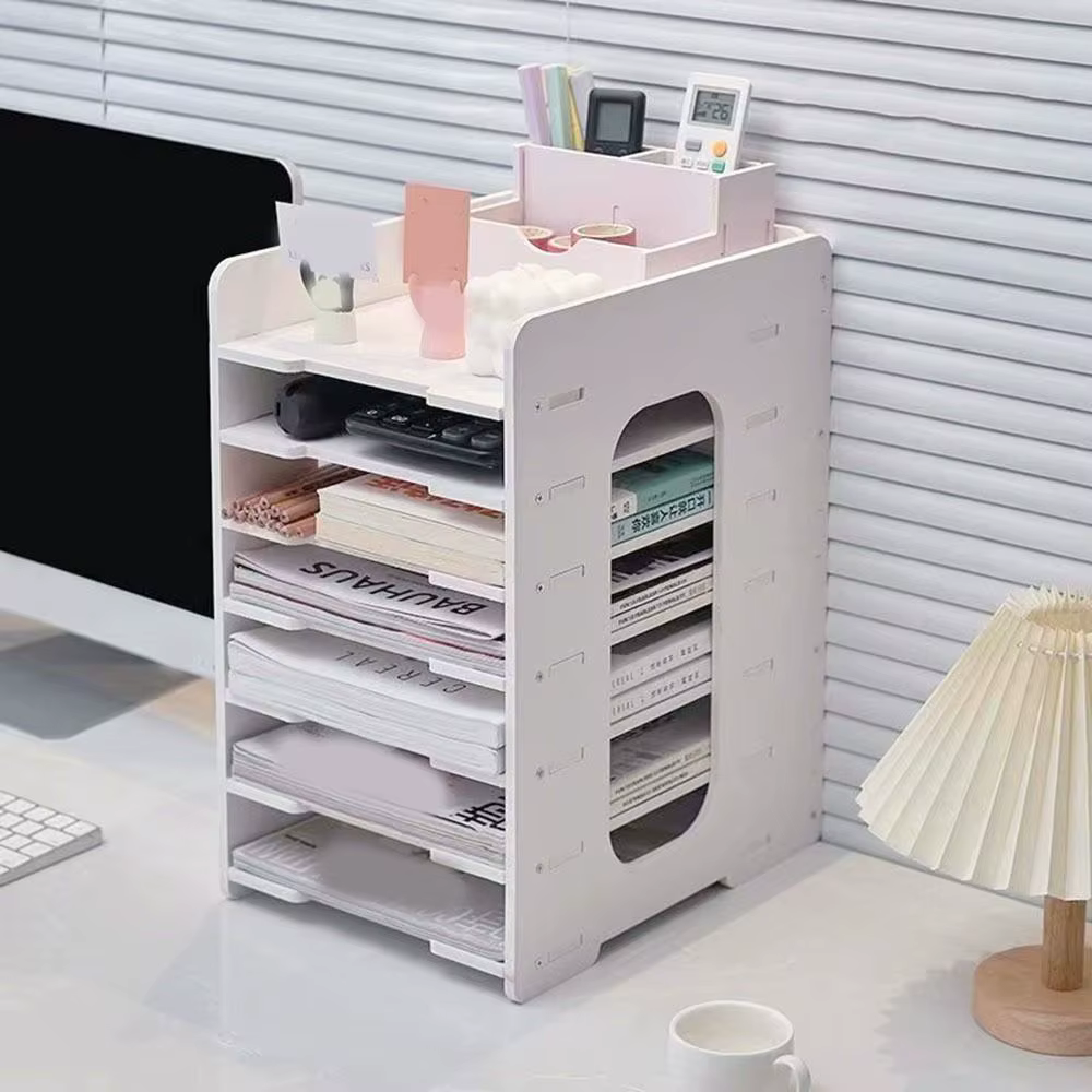 Support de stockage de fichiers multicouche en PVC, gain de place, porte-fichiers à assemblage facile, support de fichiers de Table de grande capacité, fournitures de comptabilité