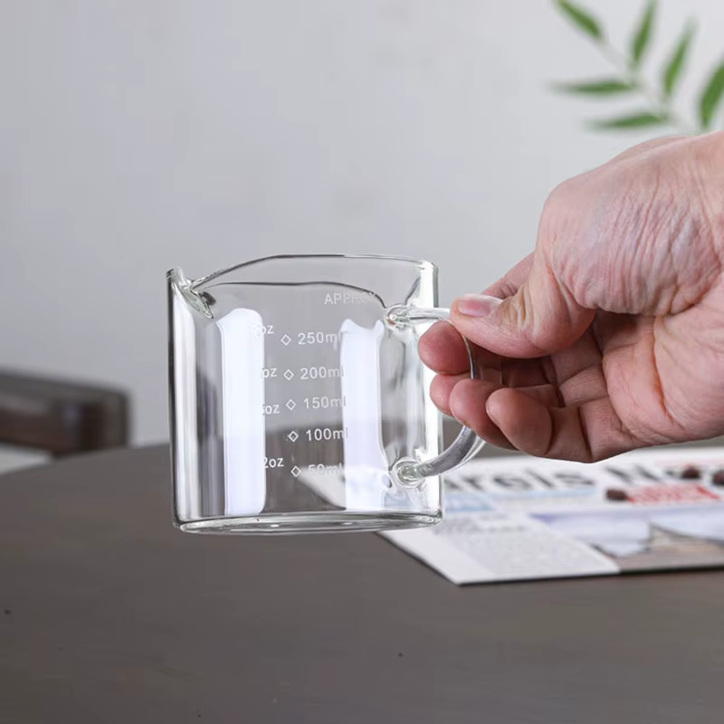 Tasse à mesurer en verre avec poignée, tasse à lait expresso, tasse de cuisine avec échelle, récipient précis pour la cuisson, 75/150/250ml