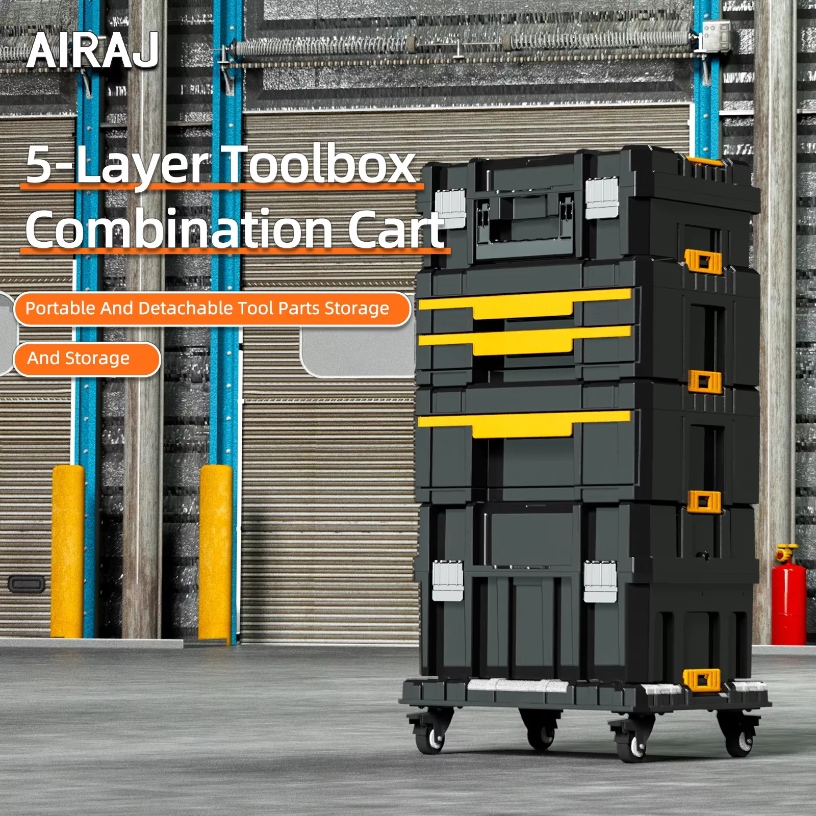 AIRAJ Ensemble de boîte à outils combinée modulable empilable