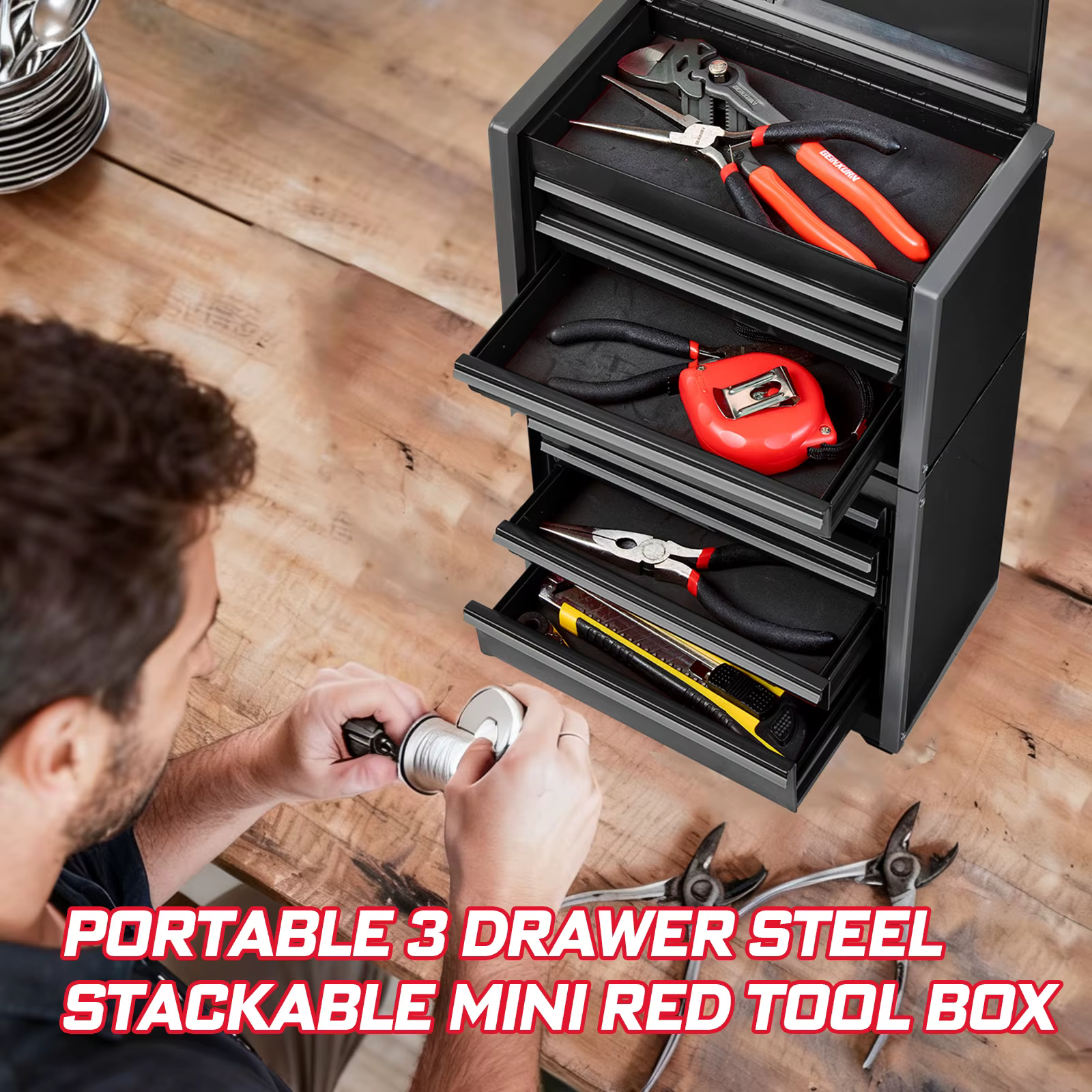 Geinxurn Mini boîte à outils en acier