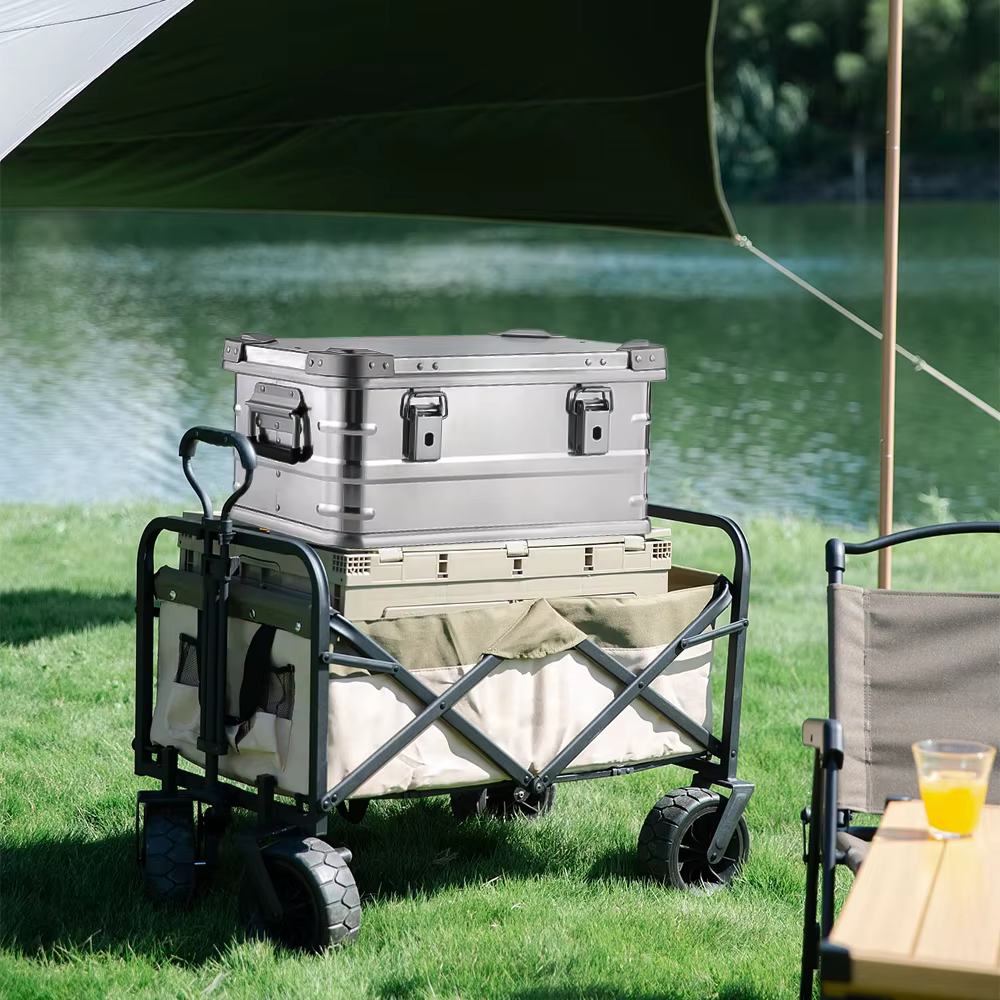 60-80L boîte de rangement extérieure Camping pique-nique voyage en alliage d'aluminium grande capacité