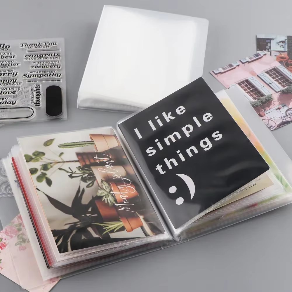 Album de stockage de photos autocollant transparent A6