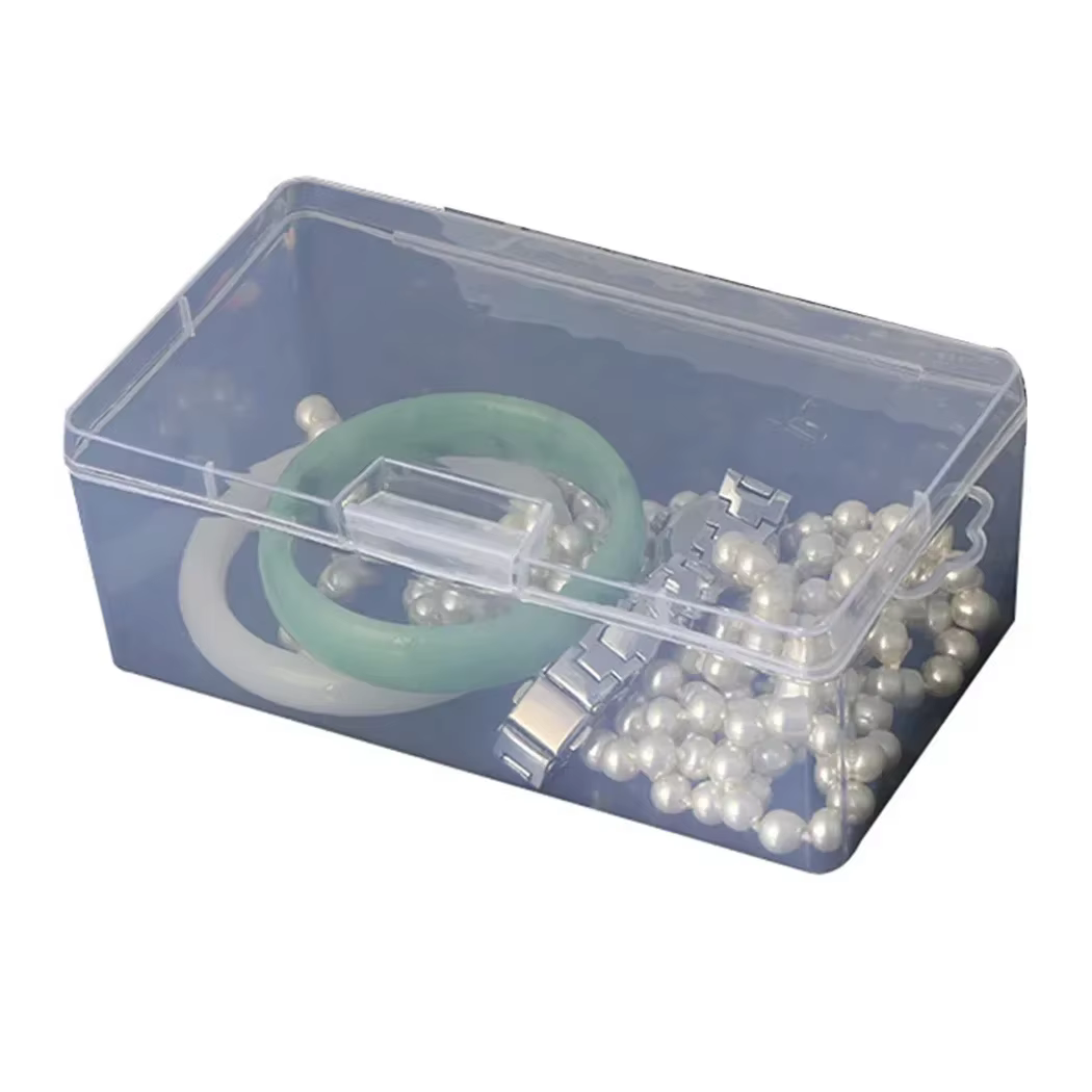 Boîte de rangement rectangulaire en plastique Transparent avec couvercle