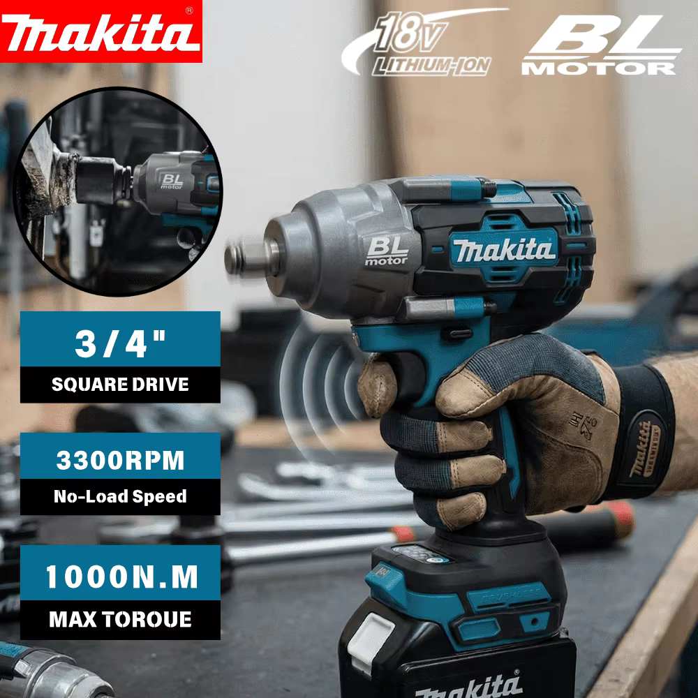 Clé à chocs sans balais Makita 1000 Nm à couple élevé pour batterie