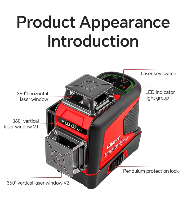 T LM576LD-e 16/12 Lignes 4D Niveau Laser vert ligne Autochute 360 Horizontal Et Vertical Super injuste