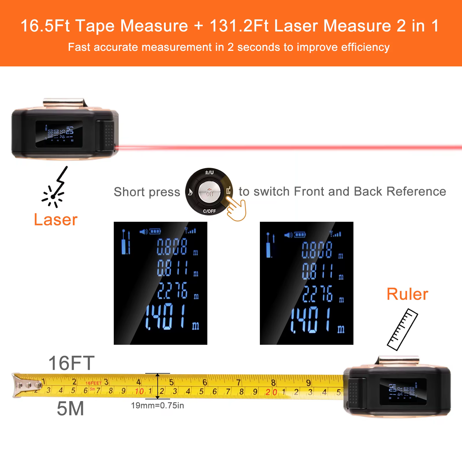 Ruban à mesurer Laser 40/60M