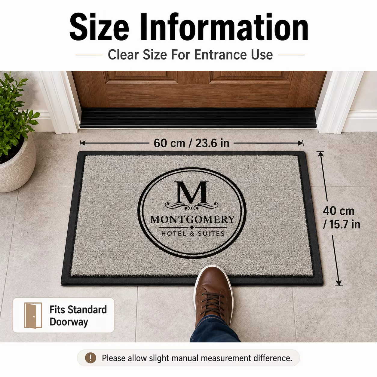 Paillasson de marque personnalisé avec n'importe quel logo, tapis antidérapant et durable pour magasins, hôtels, paillasson avec logo personnalisé pour magasins de vêtements, centres commerciaux