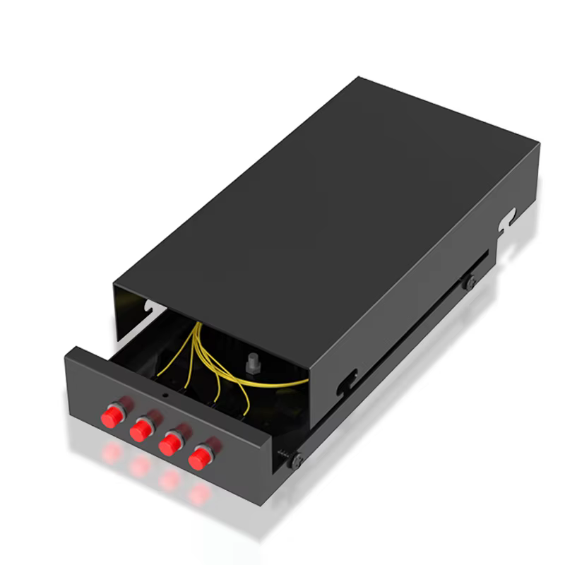 Boîtier terminal fibre optique BYXGD SC/FC/ST/LC 4 ports entièrement équipé en acier laminé à froid pour centre de données