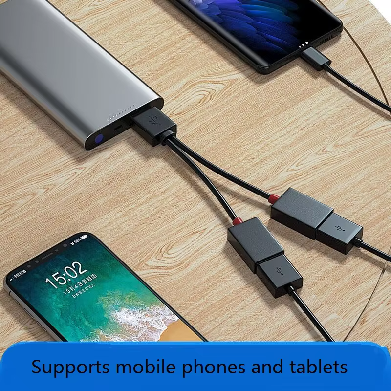 Adaptateur multifonctionnel de branchement USB 1 à 2 pour téléphones mobiles