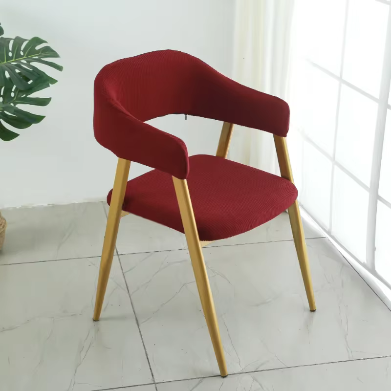 Housse de chaise à dossier creux incurvé