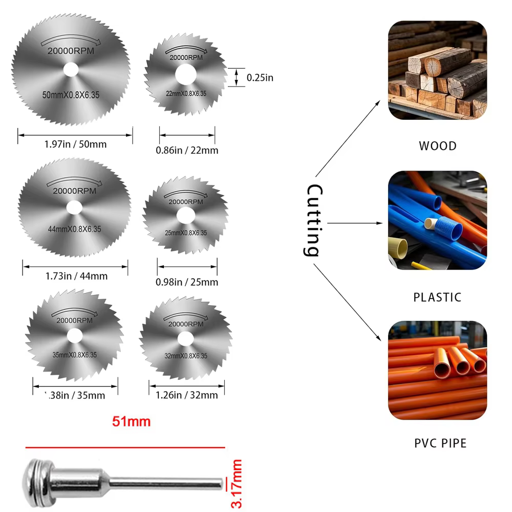 Disques de coupe HSS, scie circulaire