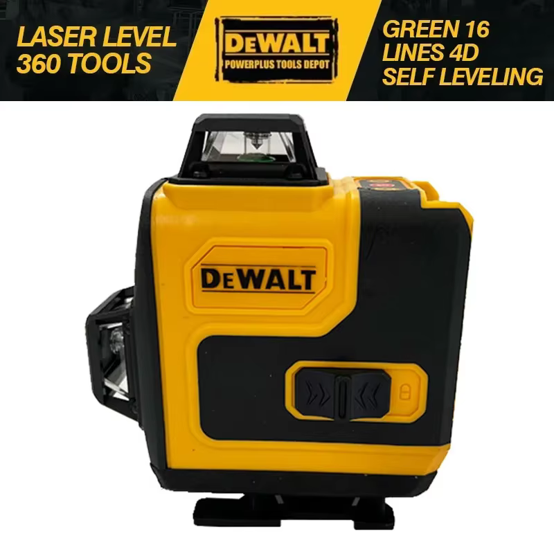 Niveau laser Dewalt 360° vert 16 lignes 4D auto-nivelant 360° horizontal vertical faisceau super puissant outils de construction originaux