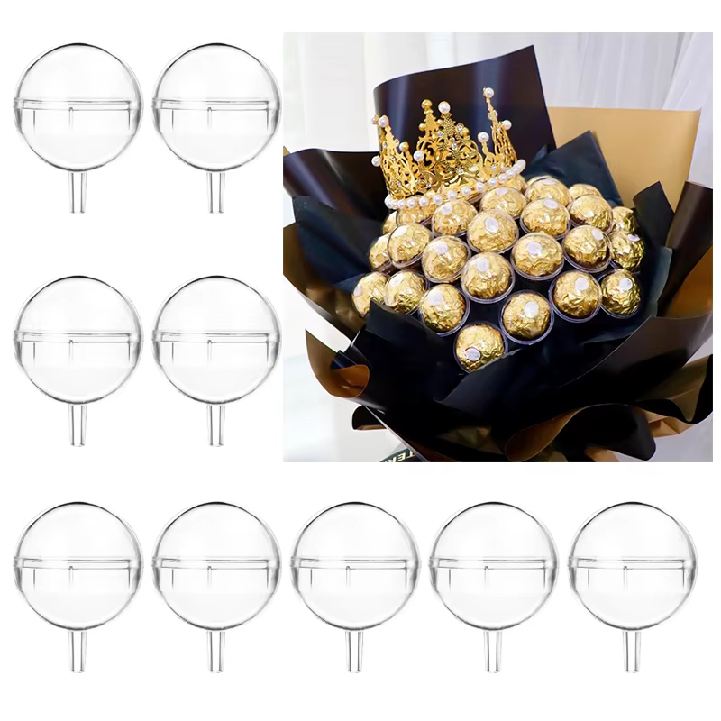 Boîte d'emballage de chocolat transparente, 5/10/20 pièces, bricolage de bonbons, Bouquet de chocolat, supports de fleurs, décor de fête d'anniversaire de mariage, boîte cadeau de saint-valentin