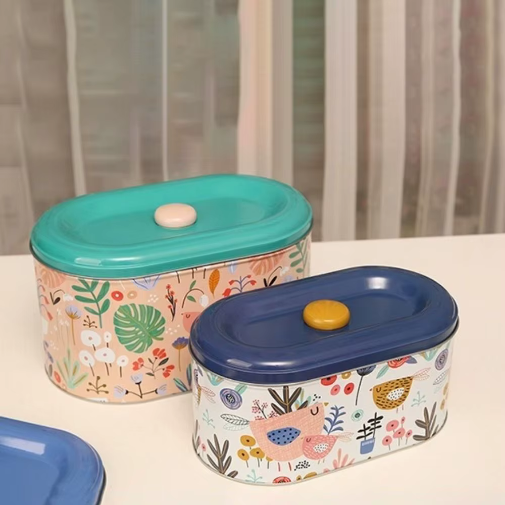 Lot de 2 boîtes de rangement en fer blanc de style européen