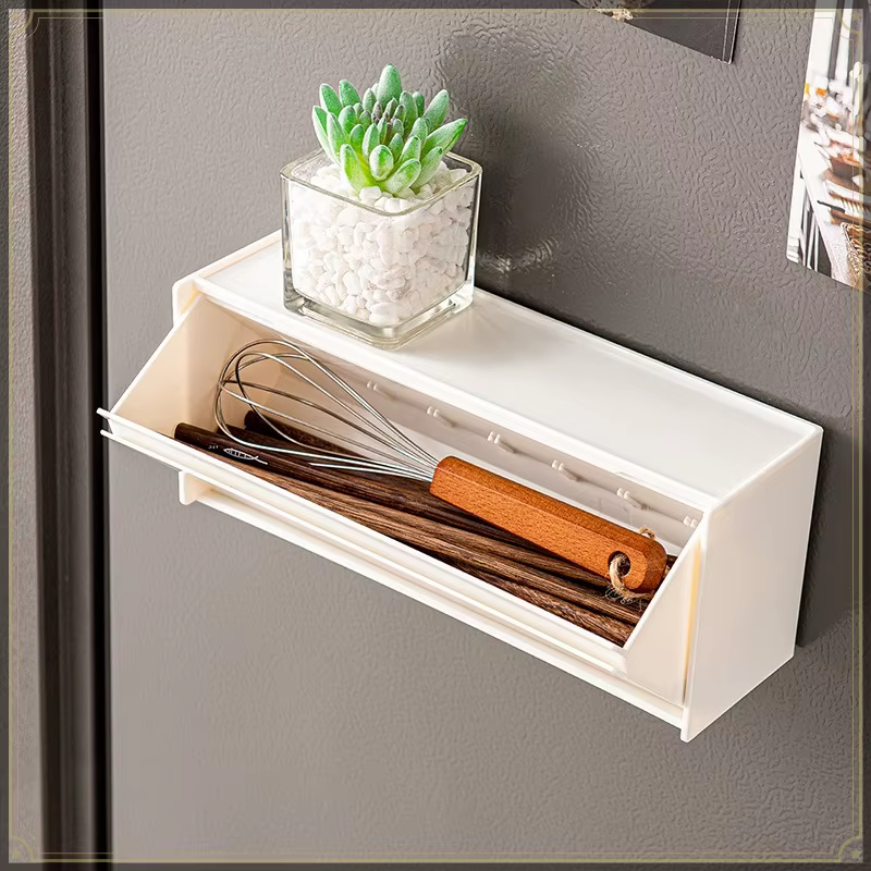 Boîte de rangement magnétique de type coquille japonaise en matériau HIPS