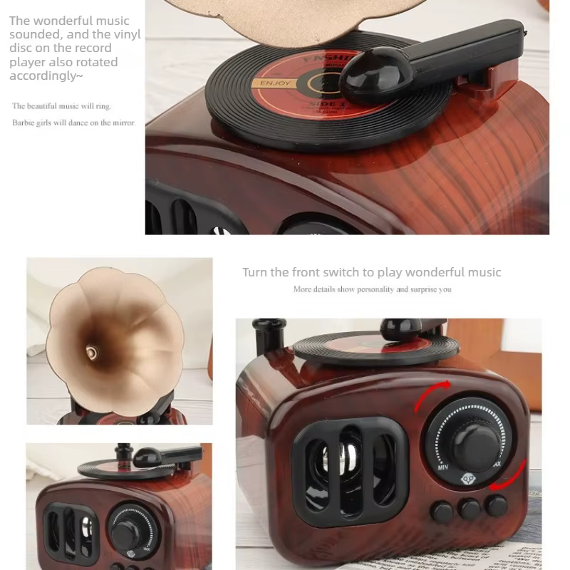 Gramophone vintage, boîte à musique nostalgique