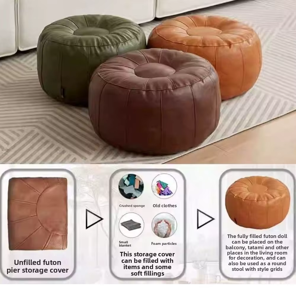 Banc de rangement en similicuir non rembourré, à remplir de vêtements, grande capacité, chaise de rangement pour vêtements, repose-pieds antidérapant de style nordique