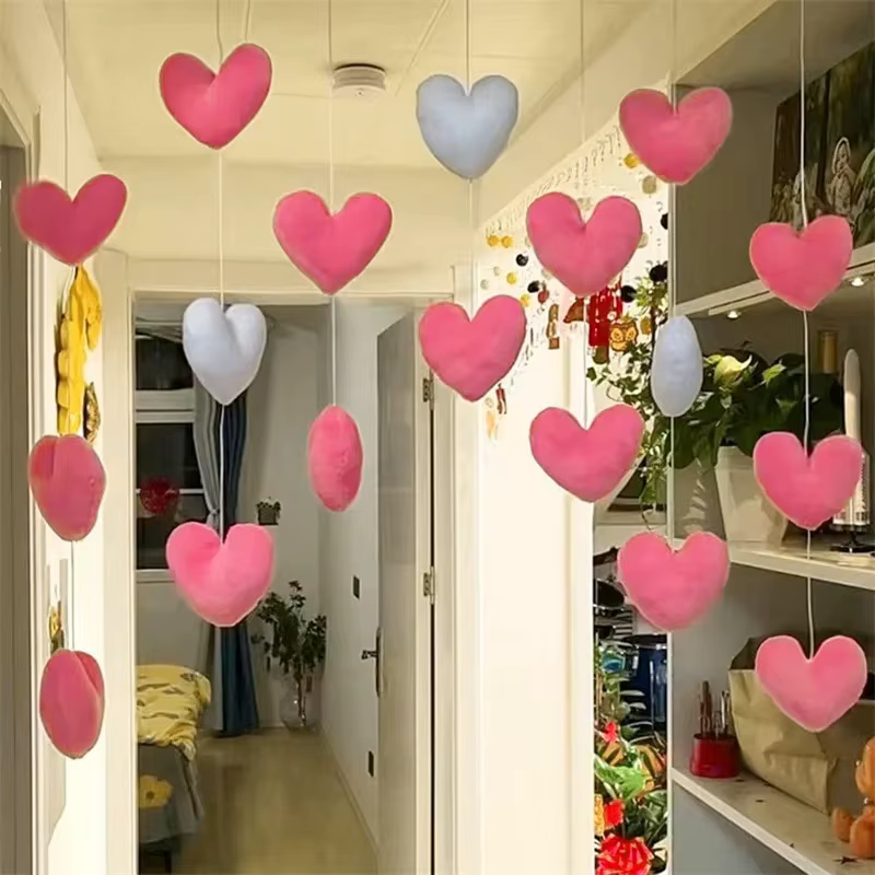 Décoration de rideau en forme de cœur