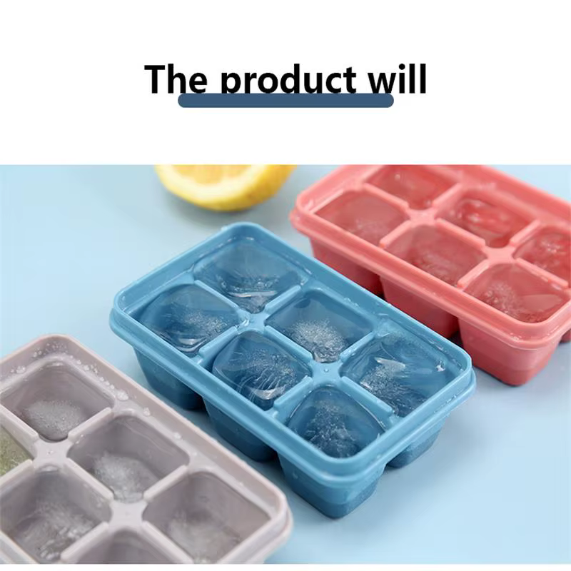 Boîte à glaçons en silicone avec couvercle