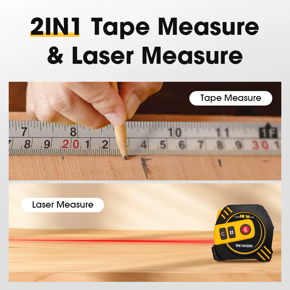 REVASRI ruban à mesurer Laser 2 en 1 télémètre