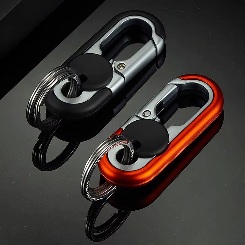 Double anneau porte-clés boucle mousqueton extérieur outil d'escalade