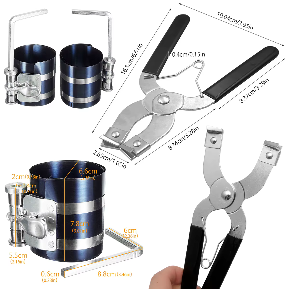 Installateur de segments de piston avec pince