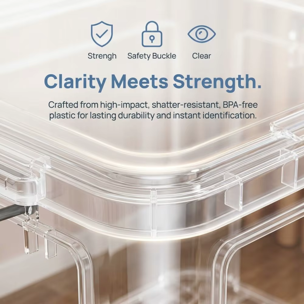 Boîtes de rangement transparentes durables