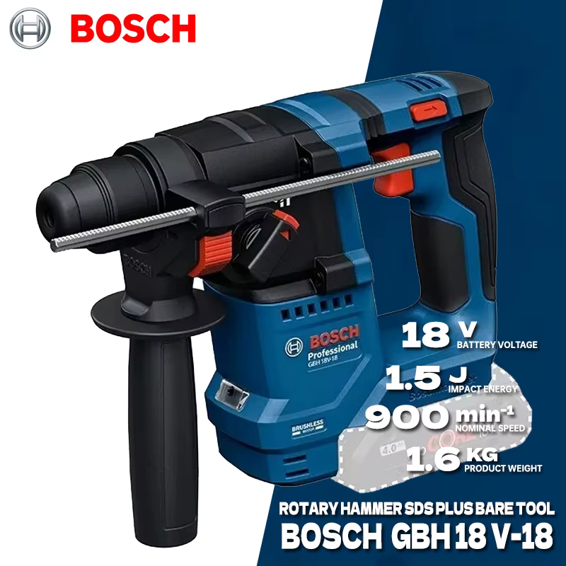 Marteau perforateur sans fil BOSCH GBH 18V-18 avec moteur sans balais SDS Plus professionnel