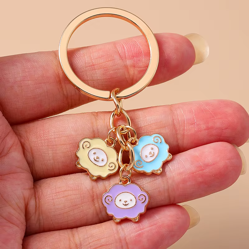 Aihua mignon émail mouton porte-clés Animal