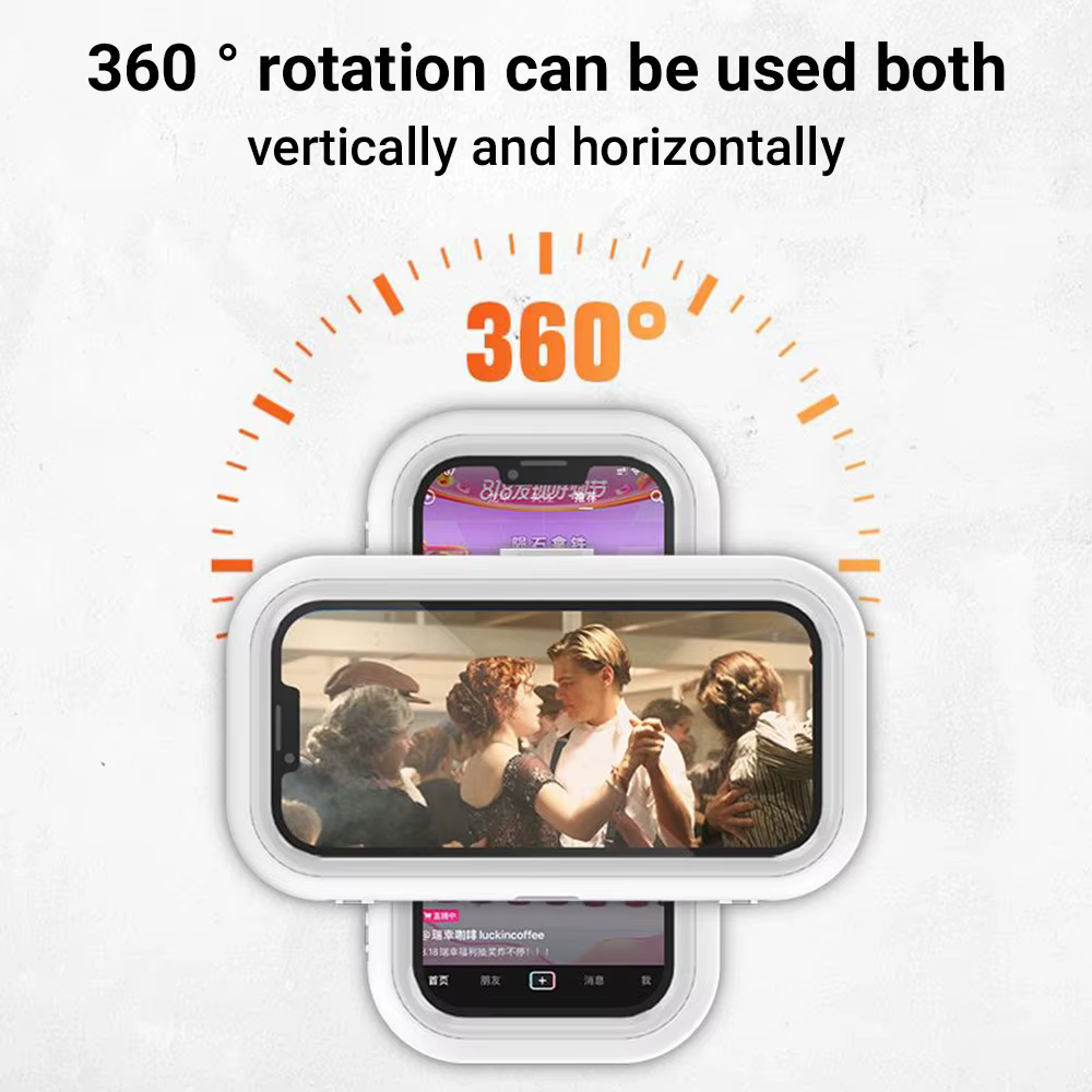 Boîte de rangement étanche pour téléphone portable, 1 pièce, avec un Design rotatif, adaptée à une utilisation dans la douche ou pour regarder des programmes TV